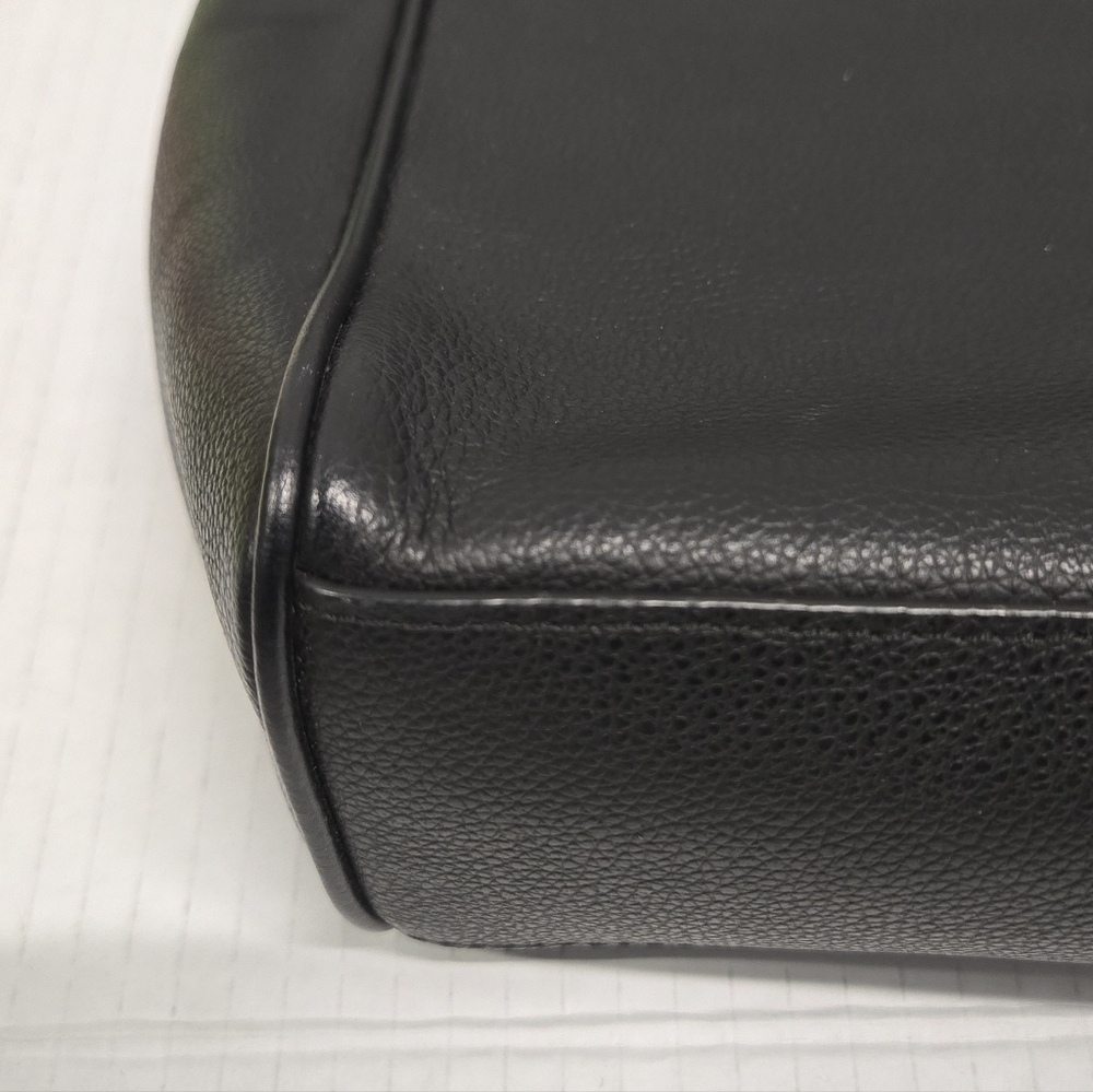COACH Houston Map Bag Messenger Front Flap Black Pebbled‎ Leather Crossbody Bag - Picture 7 of 14